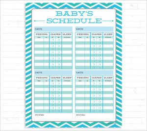 infant feeding schedule printable baby feeding schedule instant download