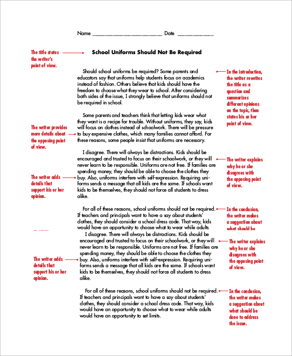 Informative Essay Example Template Business