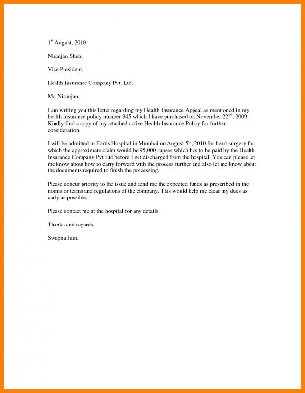 Insurance Appeal Letter  Template Business