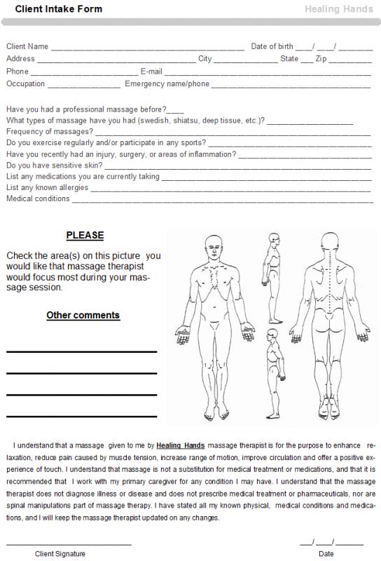 intake form template