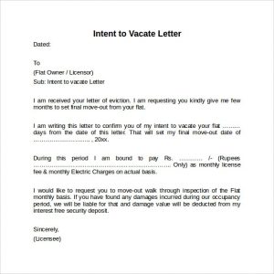 intent to vacate letter intent to vacate letter free samples examples formats letter of intent to move out letter of intent to move out