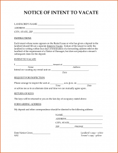 intent to vacate notice of intent to vacate cover letter bests of request to vacate landlord intent property