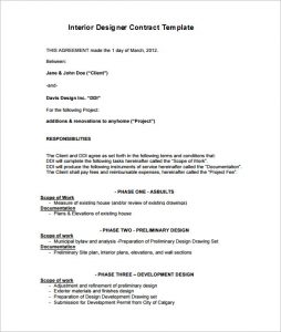 interior design contract interior design contract template pdf download