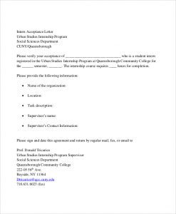 intern offer letter internship program acceptance letter