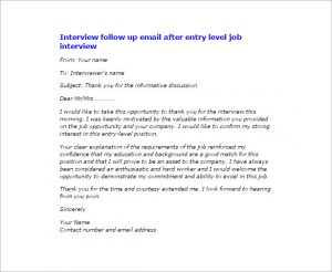 interview thank you email subject line interview follow up email after entry level job interview