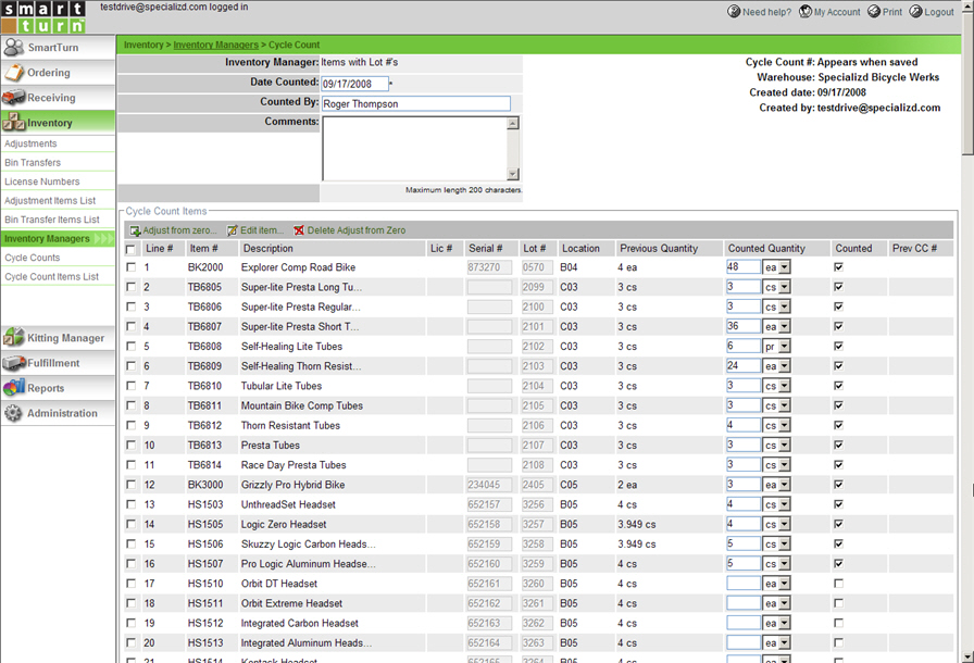 inventory count sheet