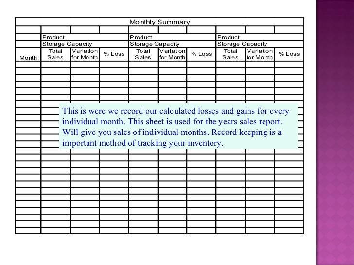 inventory sheet template