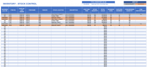 inventory sheet template inventory stock control template