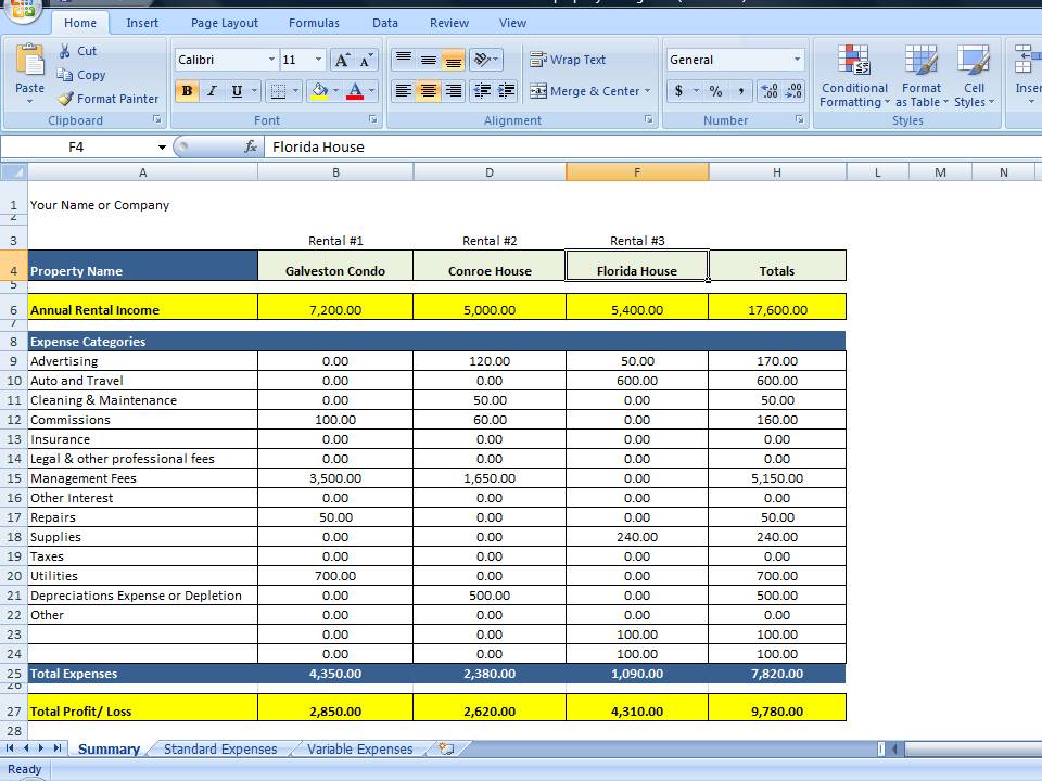 excel template to track expenses