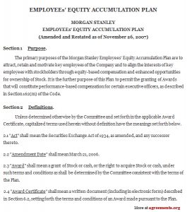 investment agreement template equity accumulation plan agreement