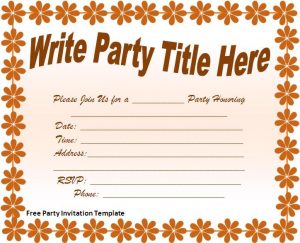 invitation templates word free party invitation template