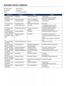 itinerary template word d business itinerary template