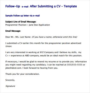 Job Application Follow Up Email Sample | Template Business