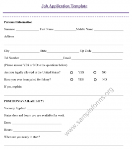 job application form template job application template