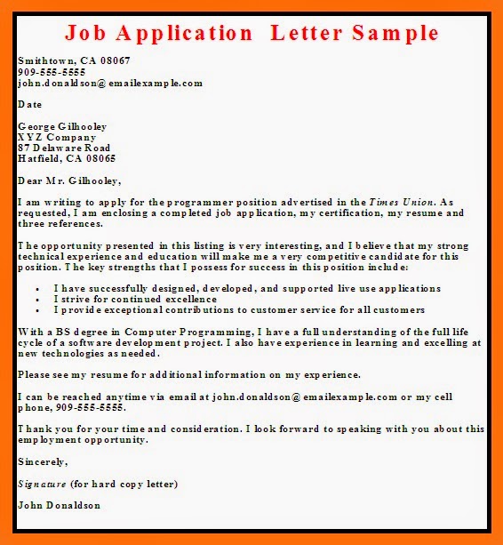 letter cover write to have Job Letter Business  Application  Template