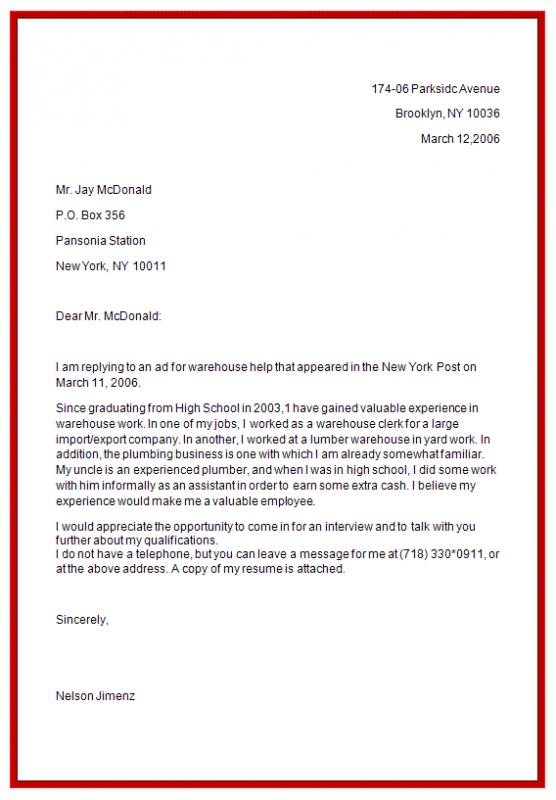 letter example job a pdf application for formal Application  Template  Letter Job Business