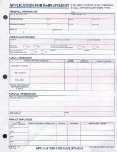 job application template great lakes radio employment application page 1 of 2