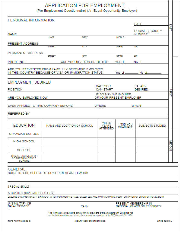 job application template microsoft word