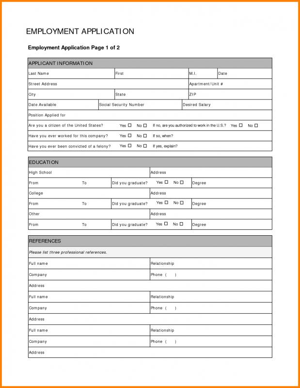 job application template pdf