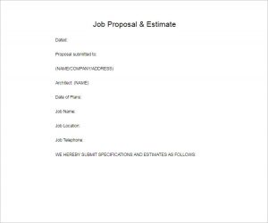 job bid template job proposal template word form