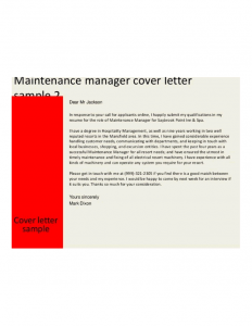 job description templates preventive maintenance manager cover letter l