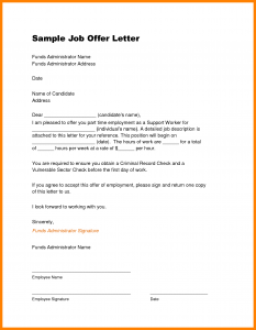 job offer template job offer template job offer sample template