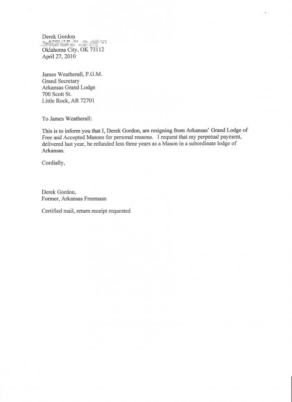 job resignation letter