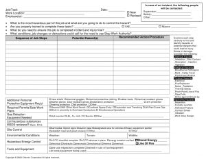 job safety analysis form j s a form