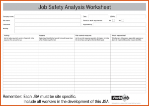 job safety analysis form job hazard analysis form job safety analysis jsa form for pdf