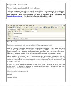 jobs application sample job application email sample