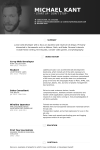 junior web developer resume coopwebdeveloperresume example