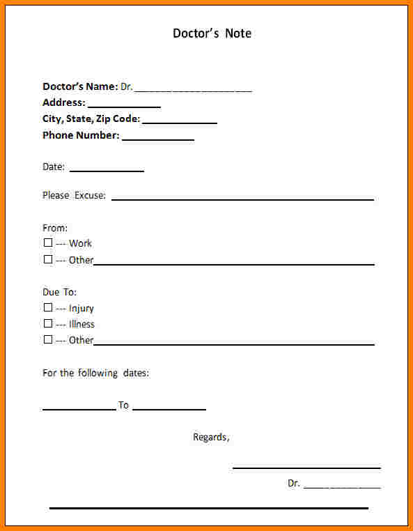 Kaiser Doctor Note Template