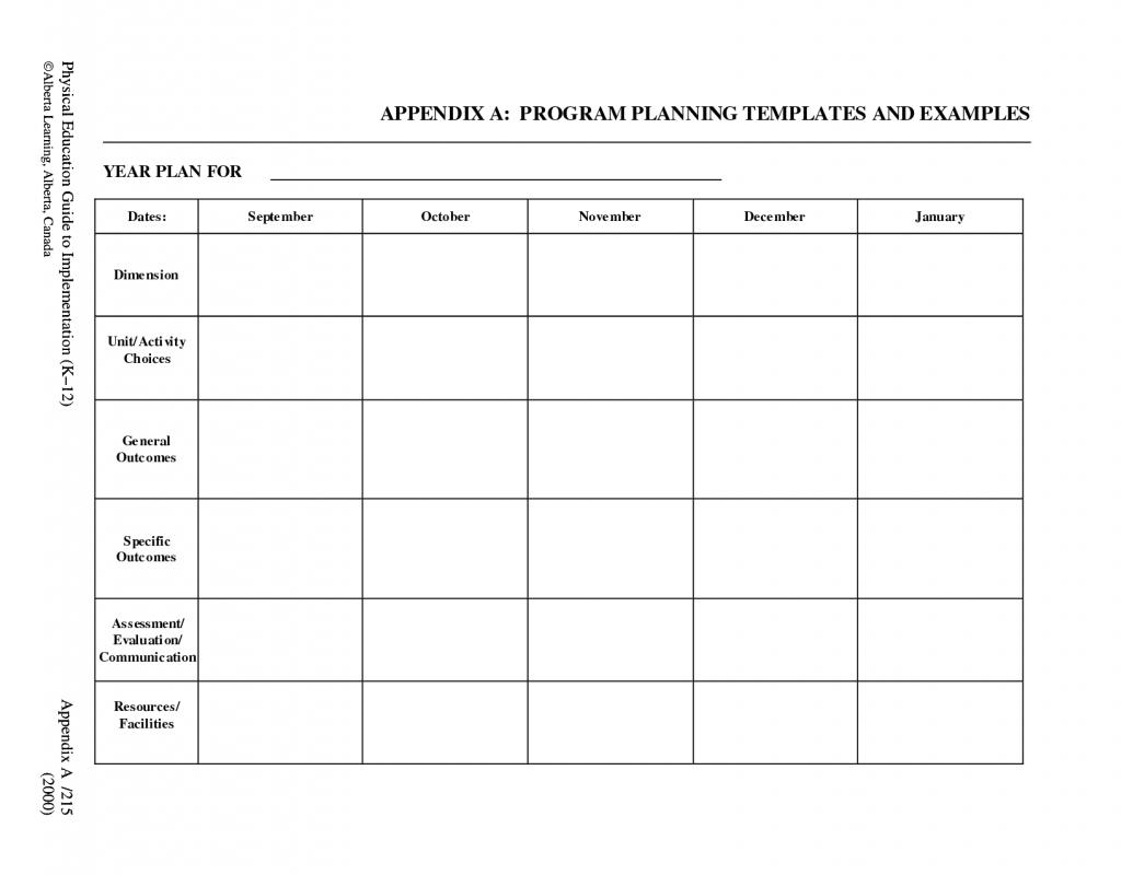 kindergarten lesson plan template