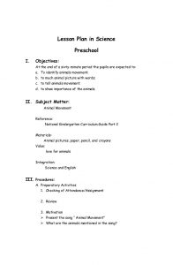 kindergarten lesson plan template integrated lesson plan in science