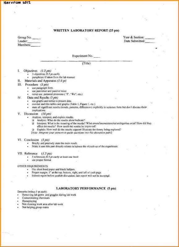 lab report layout