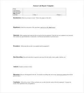 lab report layout science lab report template