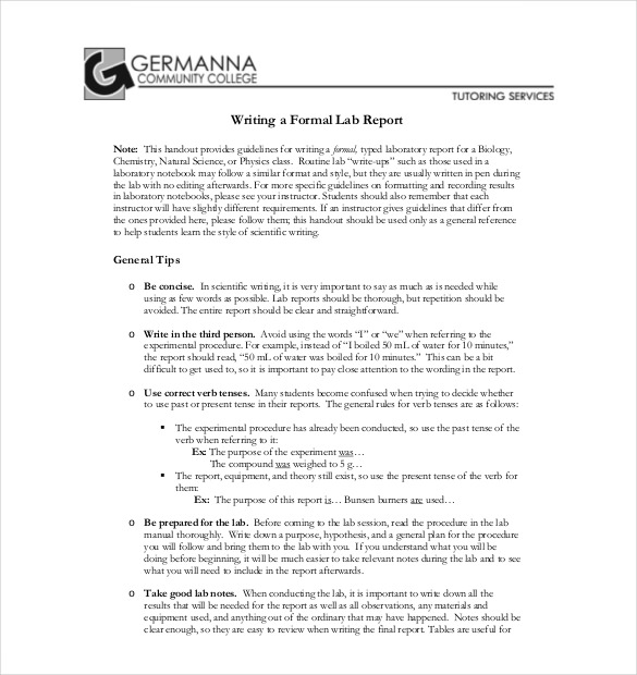 lab report template