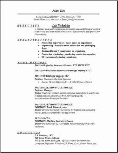 lab technician resume lab technician resume