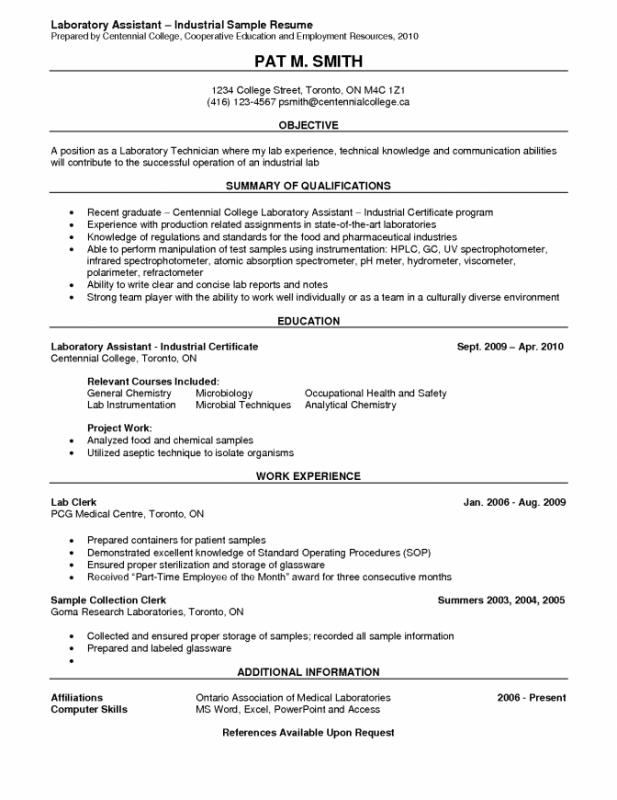 Lab Technician Resume | Template Business