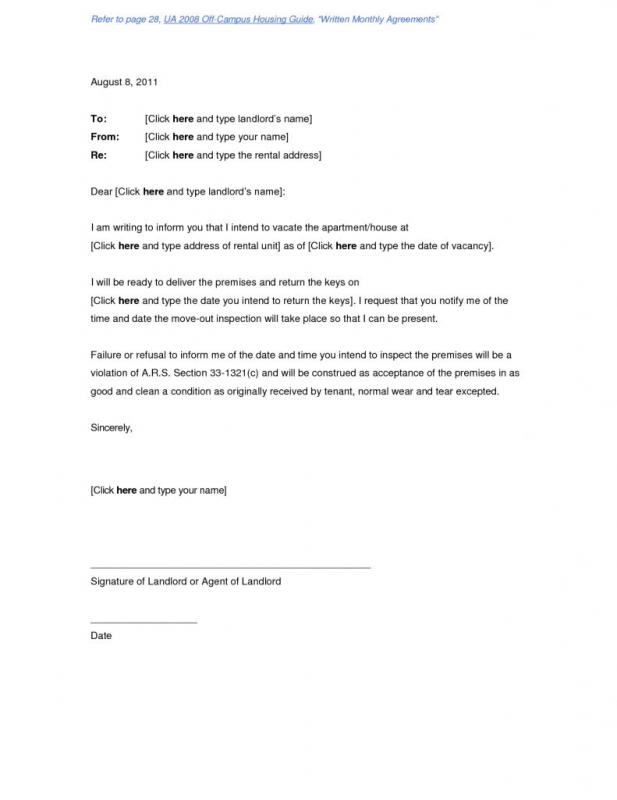 Landlord Letter To Tenant | Template Business