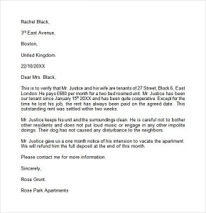 landlord reference letter landlord reference letter example