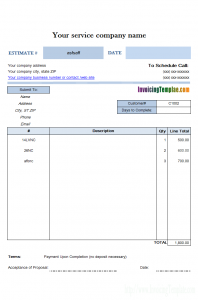 landscaping contract template jobestimatetemplateexcel printed