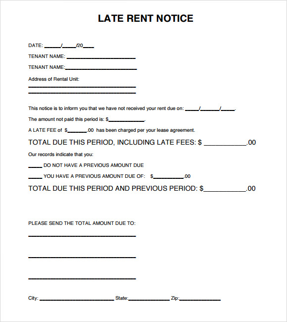 late rent notice