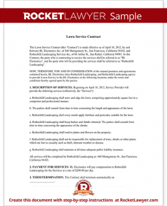 lawn care contract sample lawn service contract form template