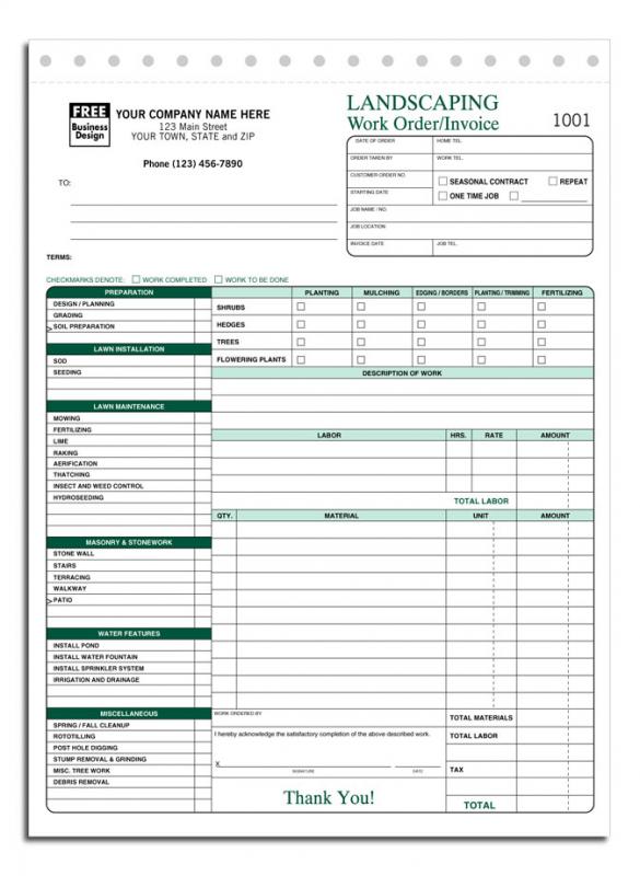 lawn care invoice sample