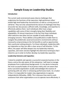 Leadership Essay Example | Template Business