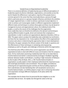 leadership essay example sample essay on organizational leadership