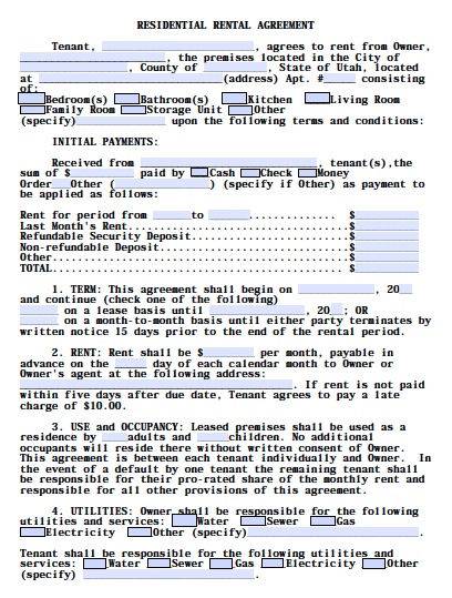 lease agreement template pdf