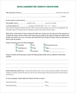 lease agreement template pdf room rental agreement in private home pdf download