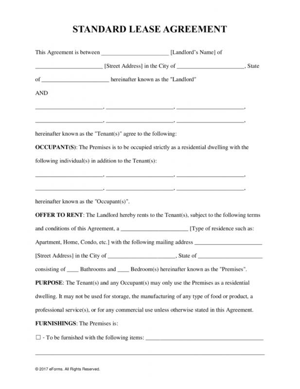 lease agreement template pdf